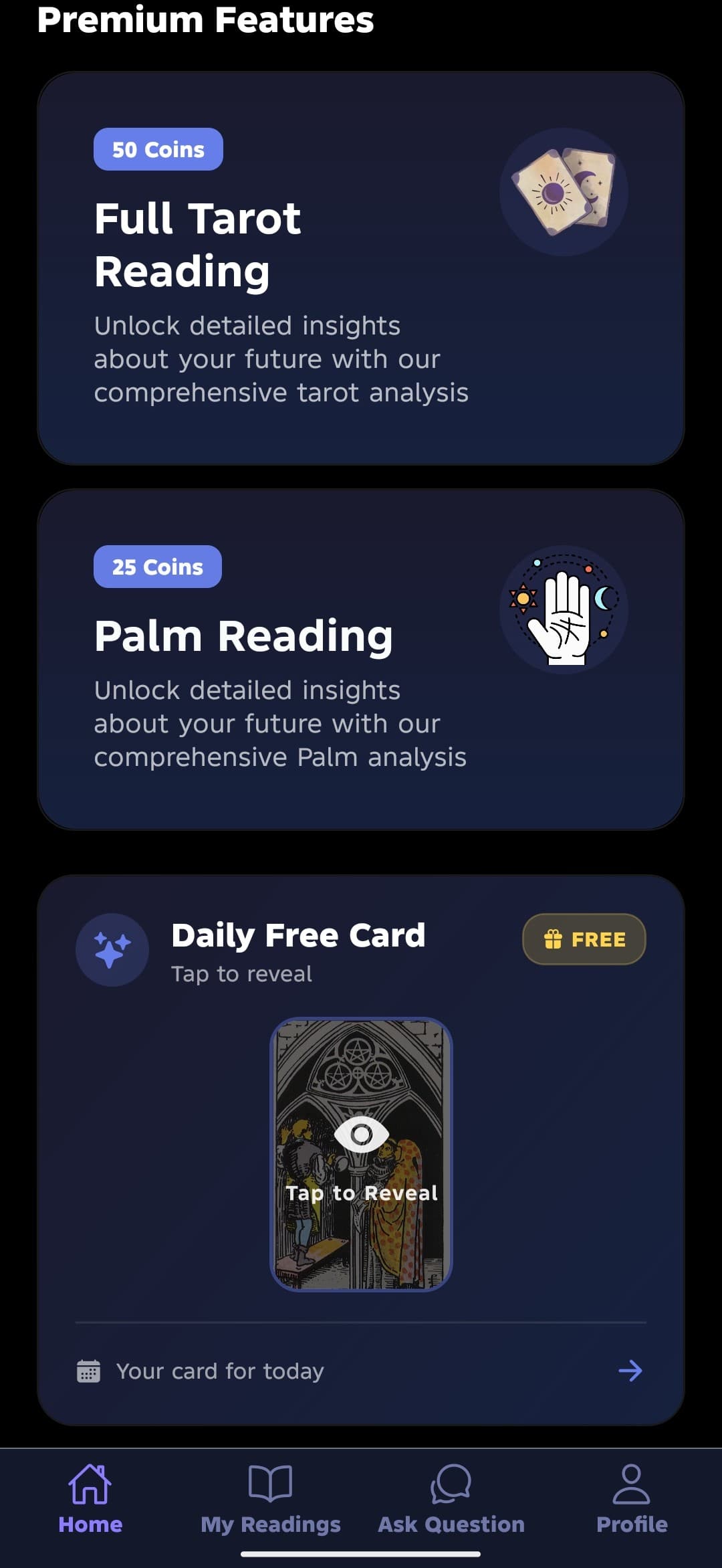 Palm Reading UI - Palmistry Scan Feature
